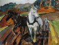 équipe de chevaux 1919 Edvard Munch Expressionnisme